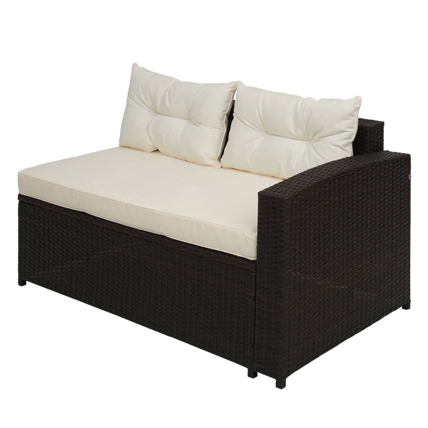 PROREGAL® Gartenlounge-Set Poly-Rattan-Garnitur Garten-Set Staufach Grau/Schwarz/Braun