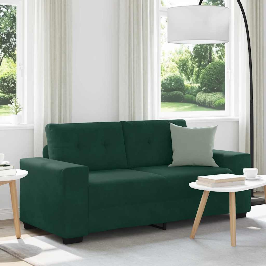 vidaXL Sofa Zweisitzer-Sofa Dunkelgrün 180x77x82 cm Samt, 1 Teile
