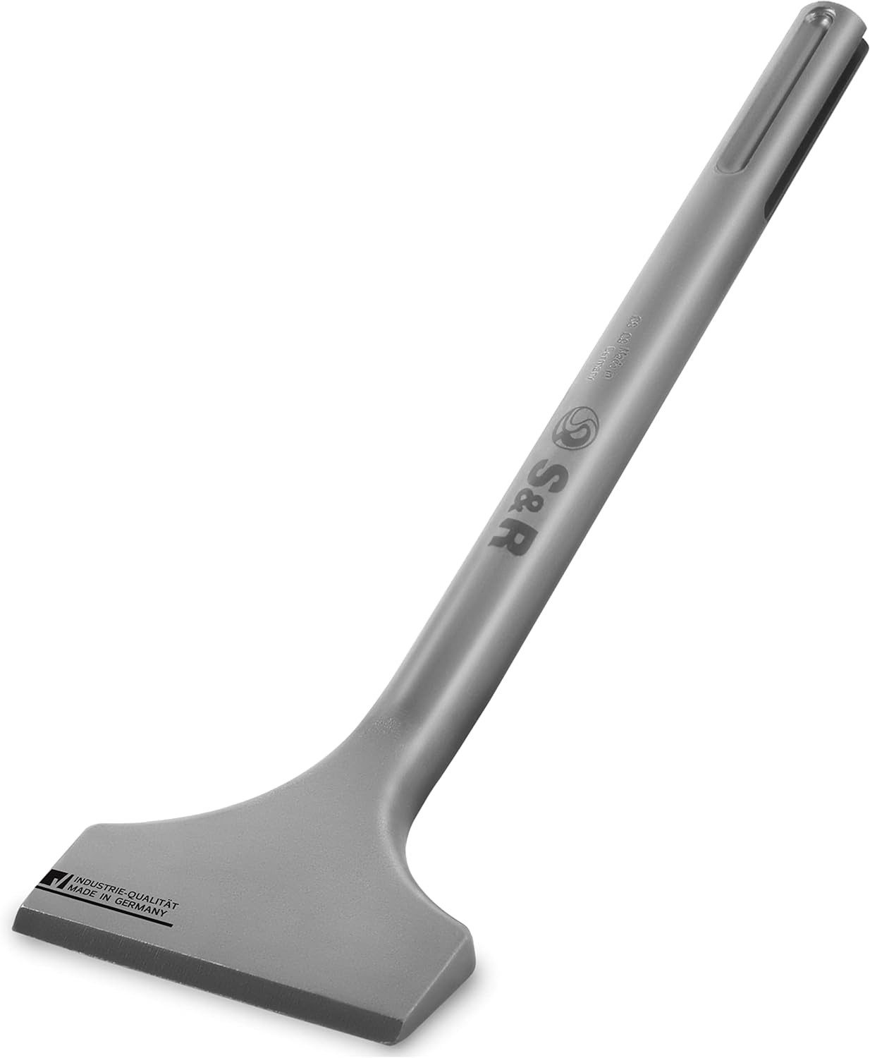 S&R Spatmeißel Hochleistungs-Fliesenmeißel SDS-MAX-Schaft 300x80mm abgewinkelt, 300 in mm, für SDS-Max, (Fließenmeißel, für SDS-MAX-Schaft) Industrie-Qualität Made in Germany, speziell gehärtet