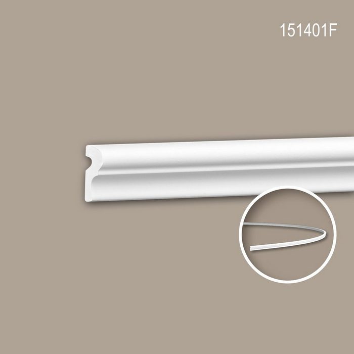 Profhome Flexprofil 151401F (Profilleiste 1-St. Flexible Wandleiste Stuckleiste Zierleiste 2 m) weiß vorgrundiert
