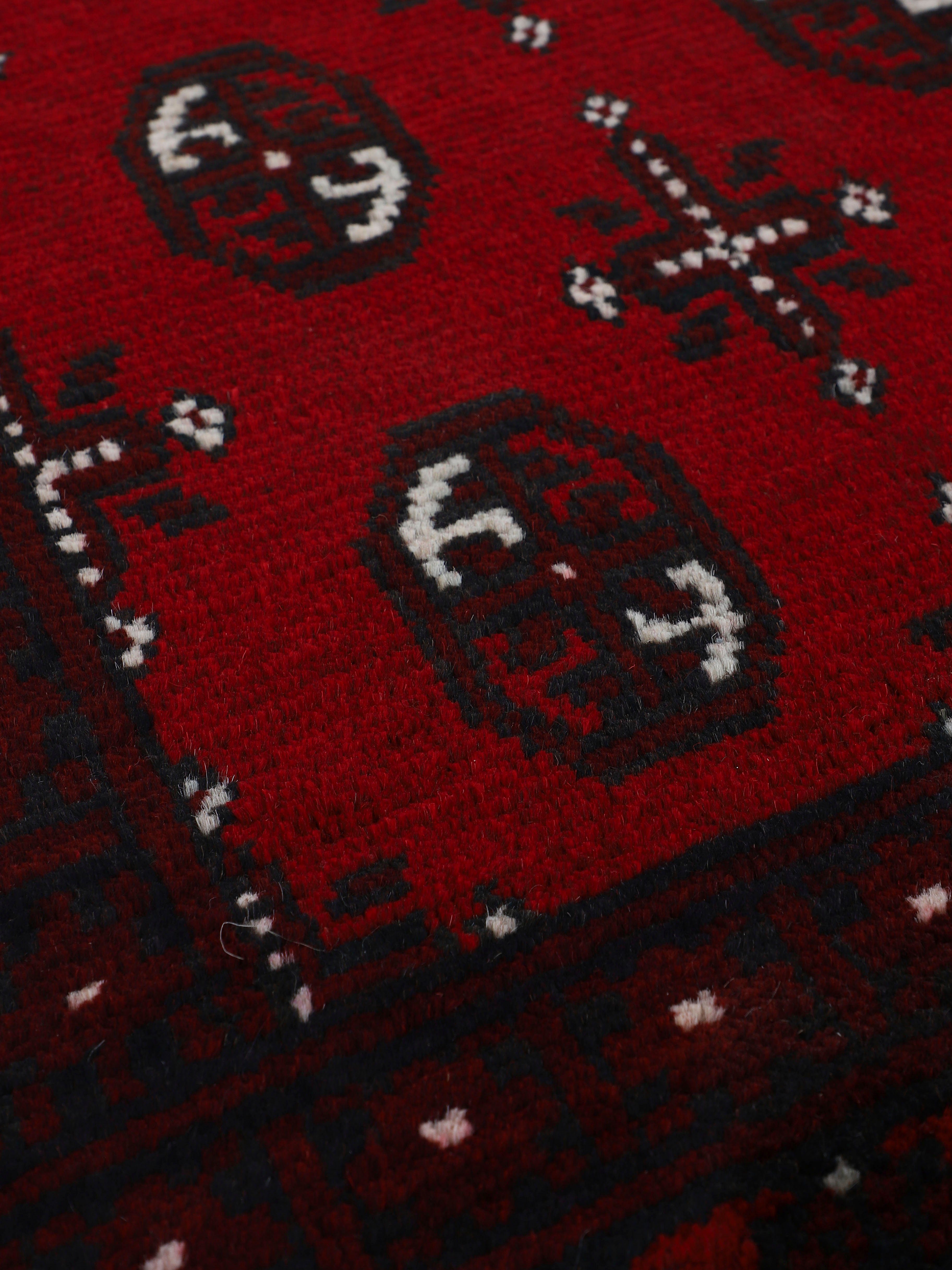 Akhche für Raumklima, 8 handgearbeitet Afghan Bokhara, Woven mm, Höhe: warmes Arts, ein reine rechteckig, Orientteppich Schurwolle
