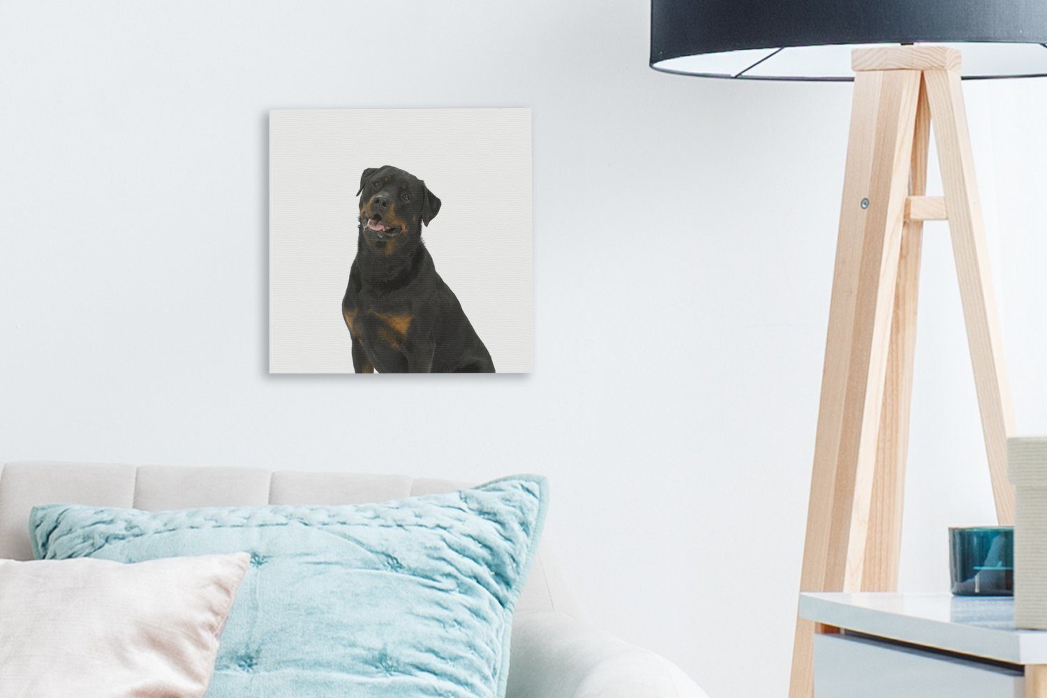 (1 Hintergrund, Rottweiler St), Schlafzimmer weißem Leinwand Leinwandbild Bilder Wohnzimmer OneMillionCanvasses® für auf