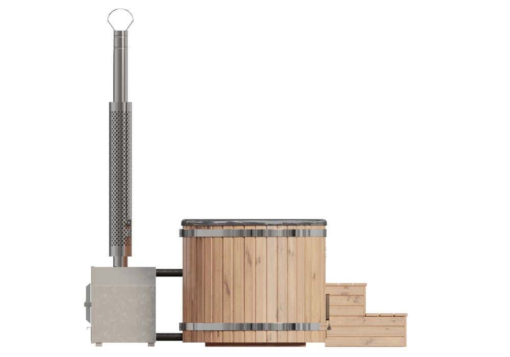 FinnTherm Whirlpool Badefass Holz Malmö "Spa Edition", Aufstellbecken, in Naturbelassen