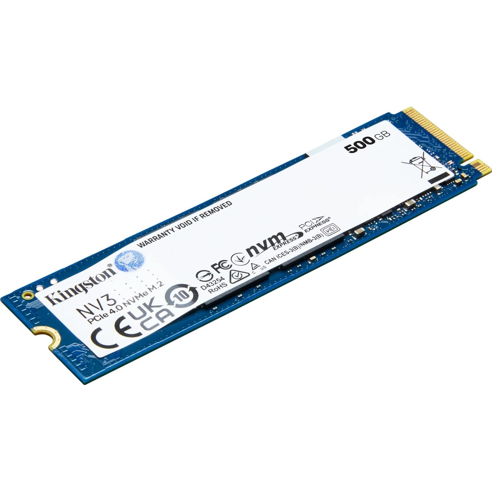 Kingston NV3 500GB NVMe SSD Gen4 M.2 2280 interne SSD (500 GB) M.2" 5000 MB/S Lesegeschwindigkeit, 3000 MB/S Schreibgeschwindigkeit, PCIe 4.0 NVMe, kompakte Bauform, effiziente Speichertechnik