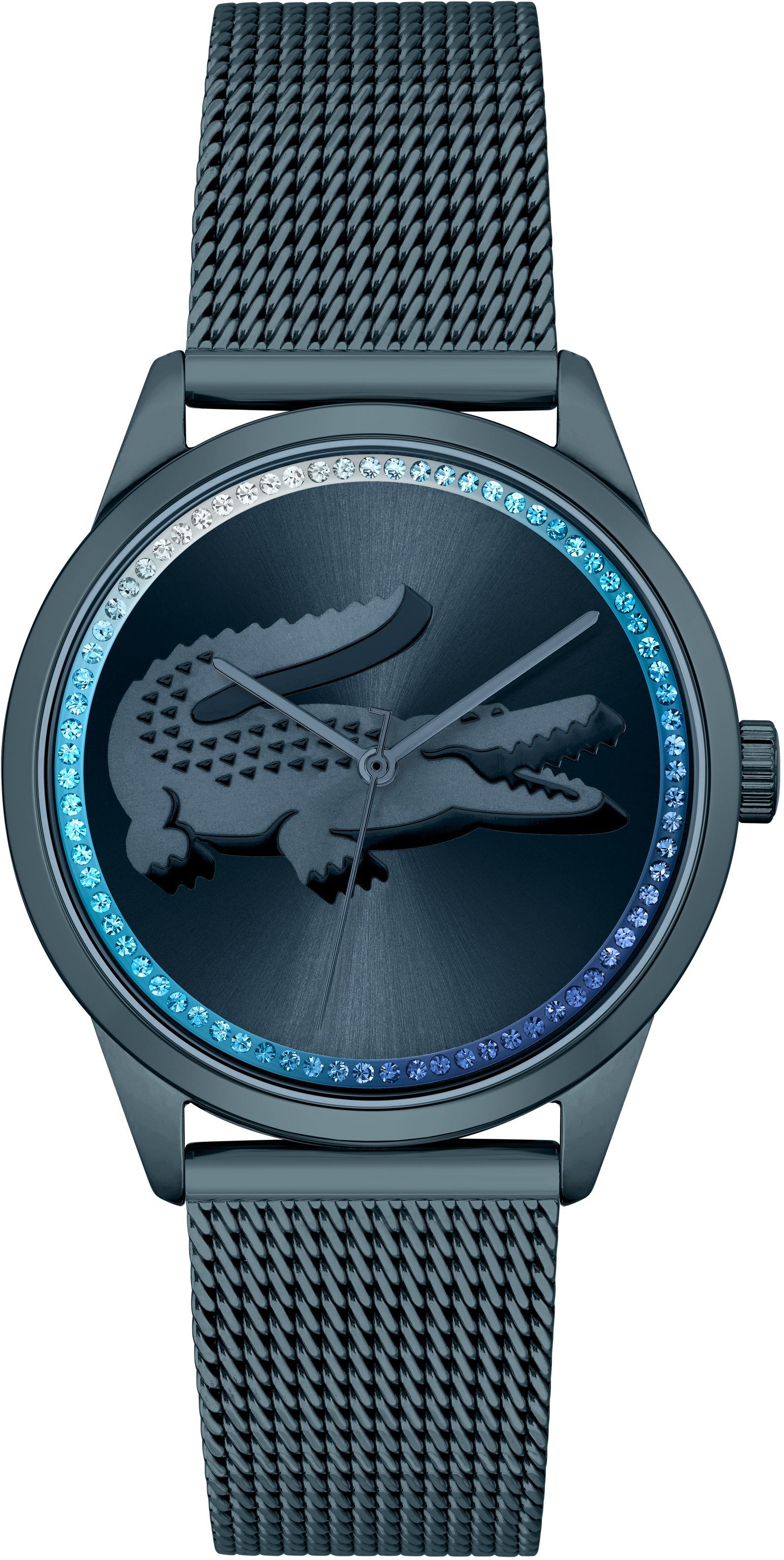 Lacoste Quarzuhr LADYCROC, 2001260, Edelstahlgehäuse, metallicblau  IP-beschichtet, Ø ca. 36 mm