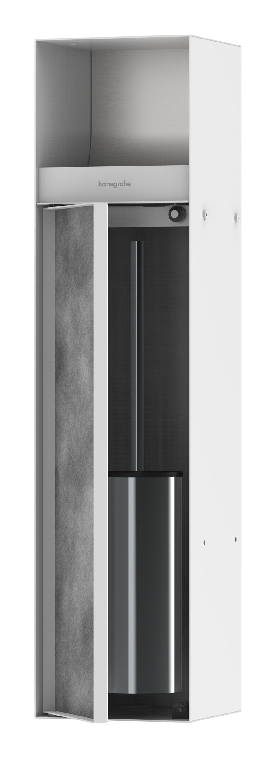 Hansgrohe XtraStoris Toilettenpapierhalter – Einbau, Mattweiß, 150x140x150 Mm, Fürs Badezimmer