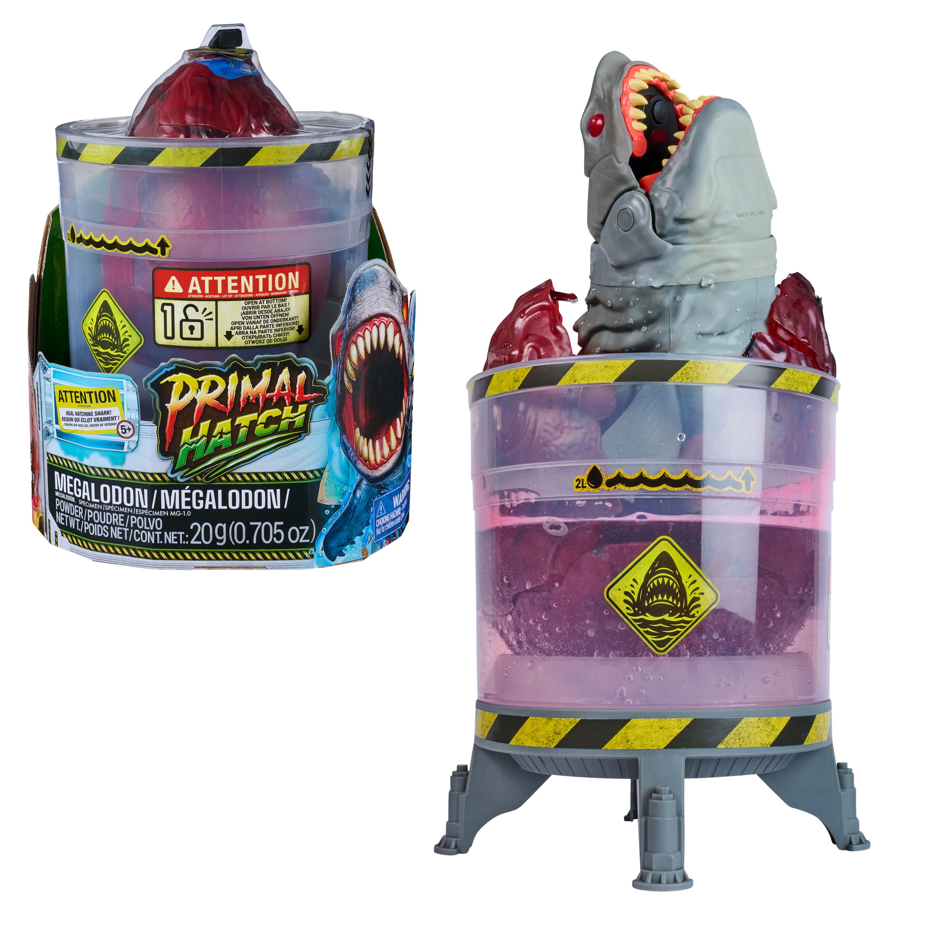 Spin Master Spielfigur Primal Hatch – Interaktiver Megalodon Hai im Ei