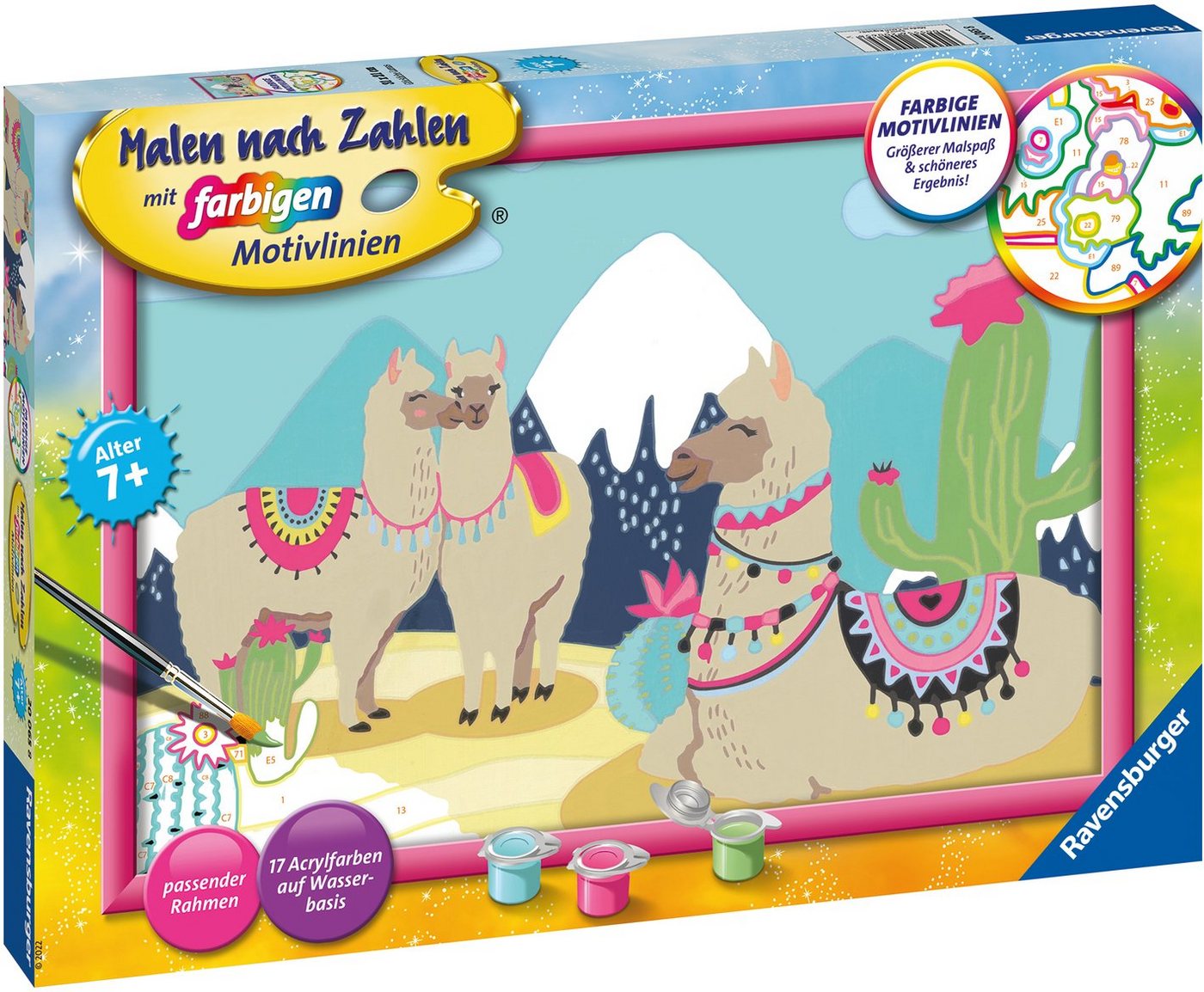 Thumbnail - Ravensburger Malen nach Zahlen Glückliche Lamas, Made in Europe