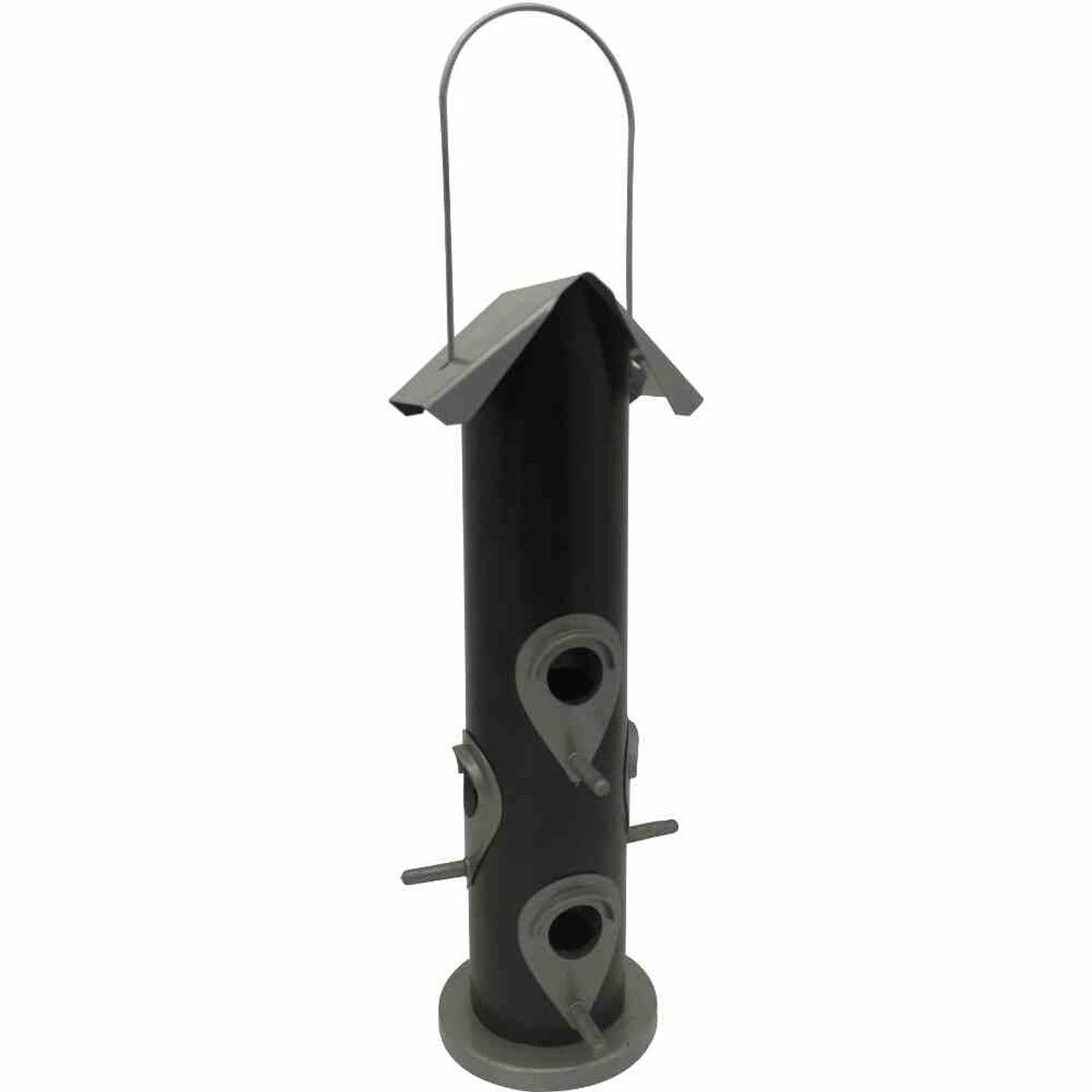 Siena Garden Vogelhaus Vogelfuttersäule Black Line für Mischfutter, 35cm