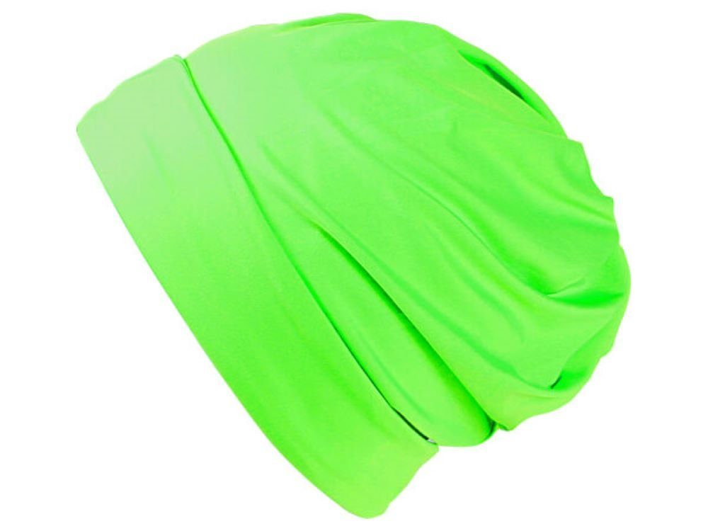 Tini - Shirts - Schlauch / Slouch Schal Zopflochmütze Beanie neon Mütze grün einem Beanie Tuch und Long in - Ponytail loop Tuch Beanie Zopflochmütze