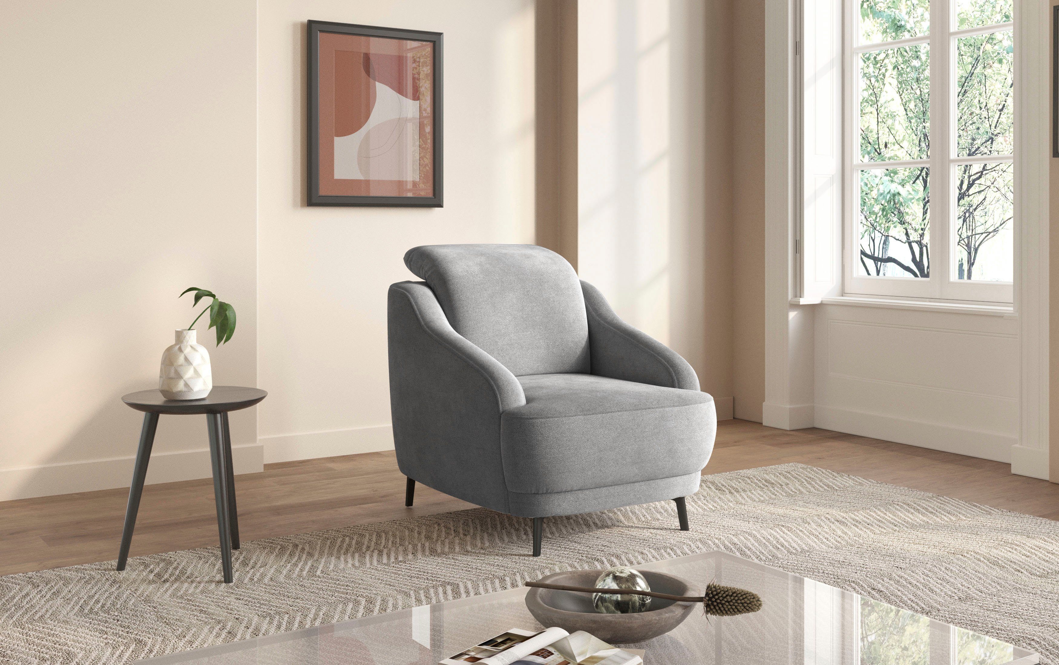sit&more Sessel Blues (1-St), mit Metallfüßen, günstig online kaufen