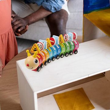 Fivejoy Lernspielzeug für Kinder aus Holz mit Raupe und Zahlenfarbe (1-St), Kognitive Klassifizierung Verkehrszeichen Kleinbahn