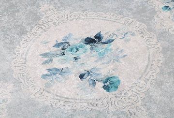 Teppich Dinarsu Waschbarer Teppich 1055-Grey 4mm 6x Größen Läufer Grau, merinos, Rechteck, Höhe: 4 mm, Universell einsetzbar, Fußbodenheizungsgeeignet