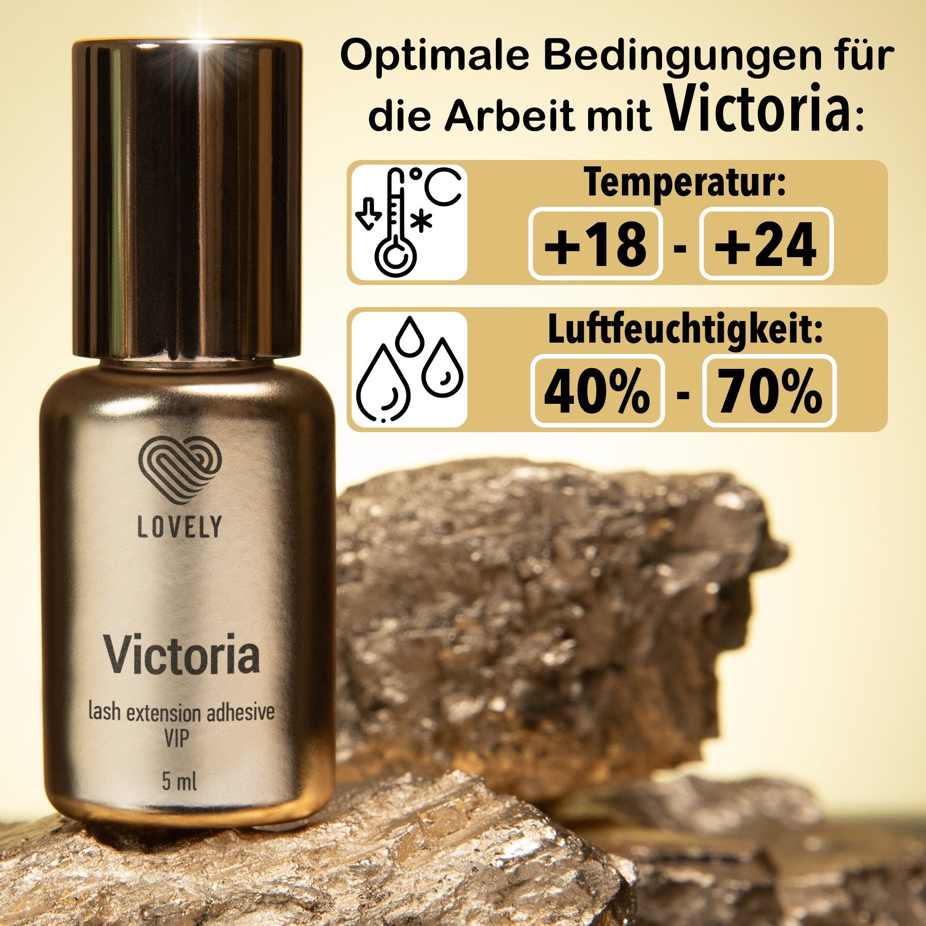 Lovely Wimpernkleber Lovely Wimpernkleber VICTORIA für Wimpernverlängerung 2, 5, 10ml, Für professionelle WImpernverlängerung, Schnelle Trocknungszeit – Bild 3 von 5