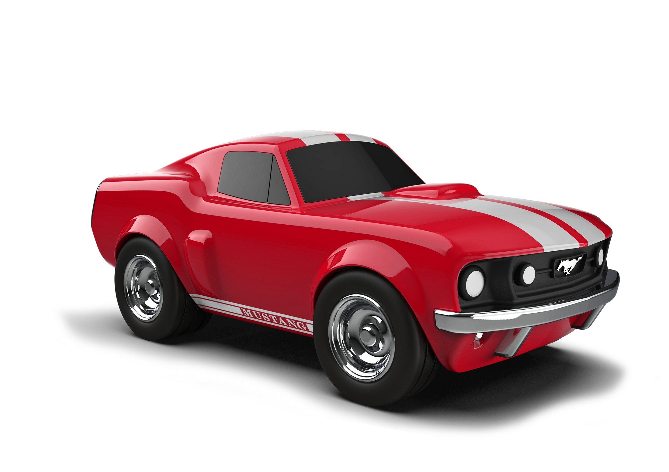 Baghera Modellauto Baghera Modellauto Rennwagen Ford Mustang rot 19x9,5x7,5cm - ab 3 J, (1-tlg., Offizielles Lizenzprodukt)