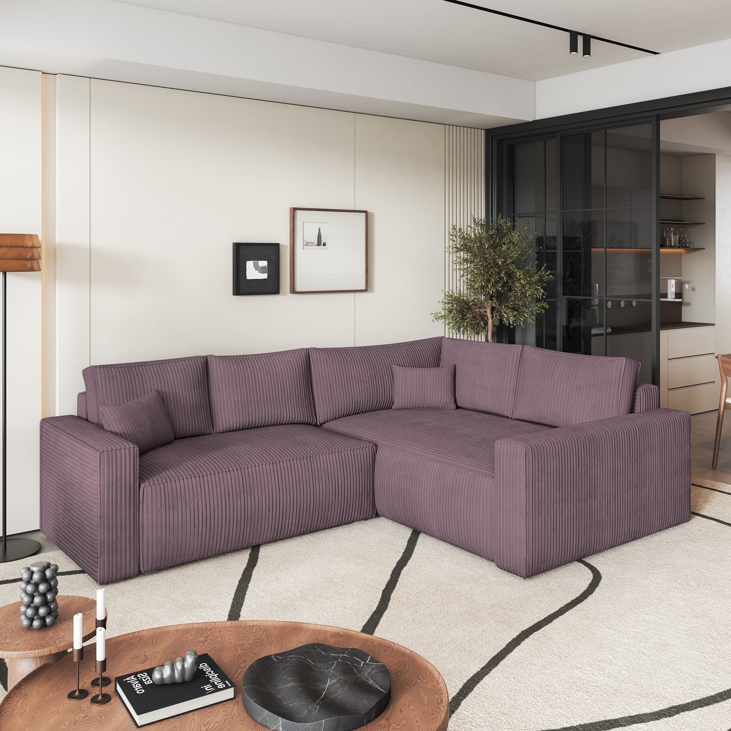 Ecksofa ERONIS mit Schlaffunktion L-Form, Sofa mit Bettkasten