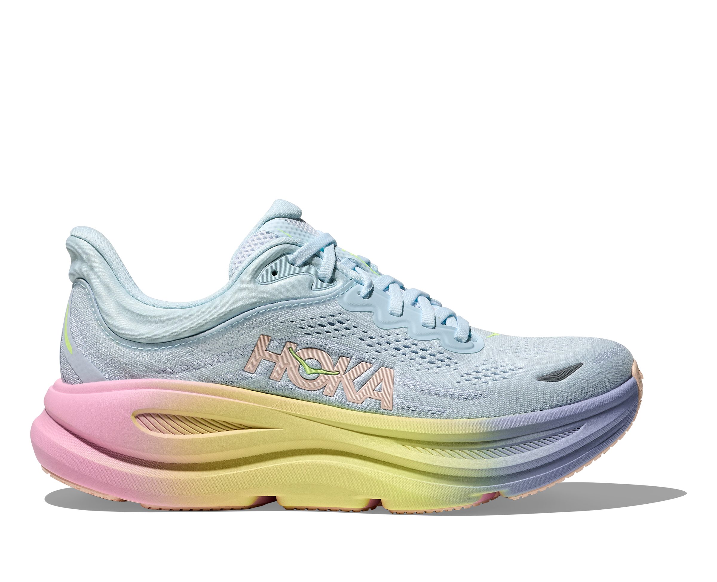 Hoka One One BONDI 9 Laufschuh atmungsaktives Mesh-Obermaterial, Laufsohle aus Gummi und EVA