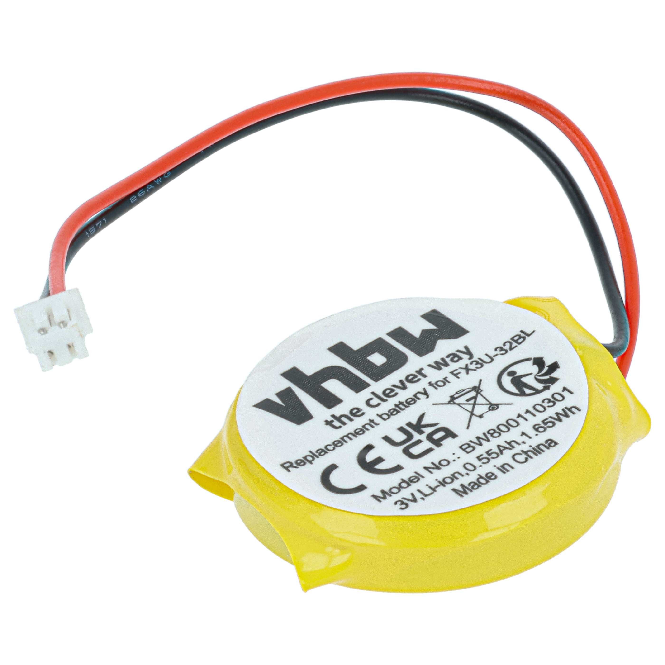 vhbw Batterie Ersatz für GT11-50BAT, FX3U-32BL für Notebook, Netbook (550 Akku Batterie Li-Ion 550 mAh (3 V, 1 St), Leistungsfähige Ersatz-Batterie für PC, Laptop, Barcodescanner, Nicht