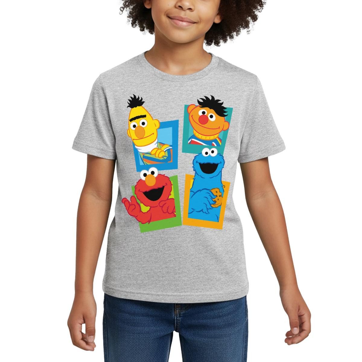 T-Shirt Sesamstraße Kacheln Ernie und Bert Kinder T-Shirt