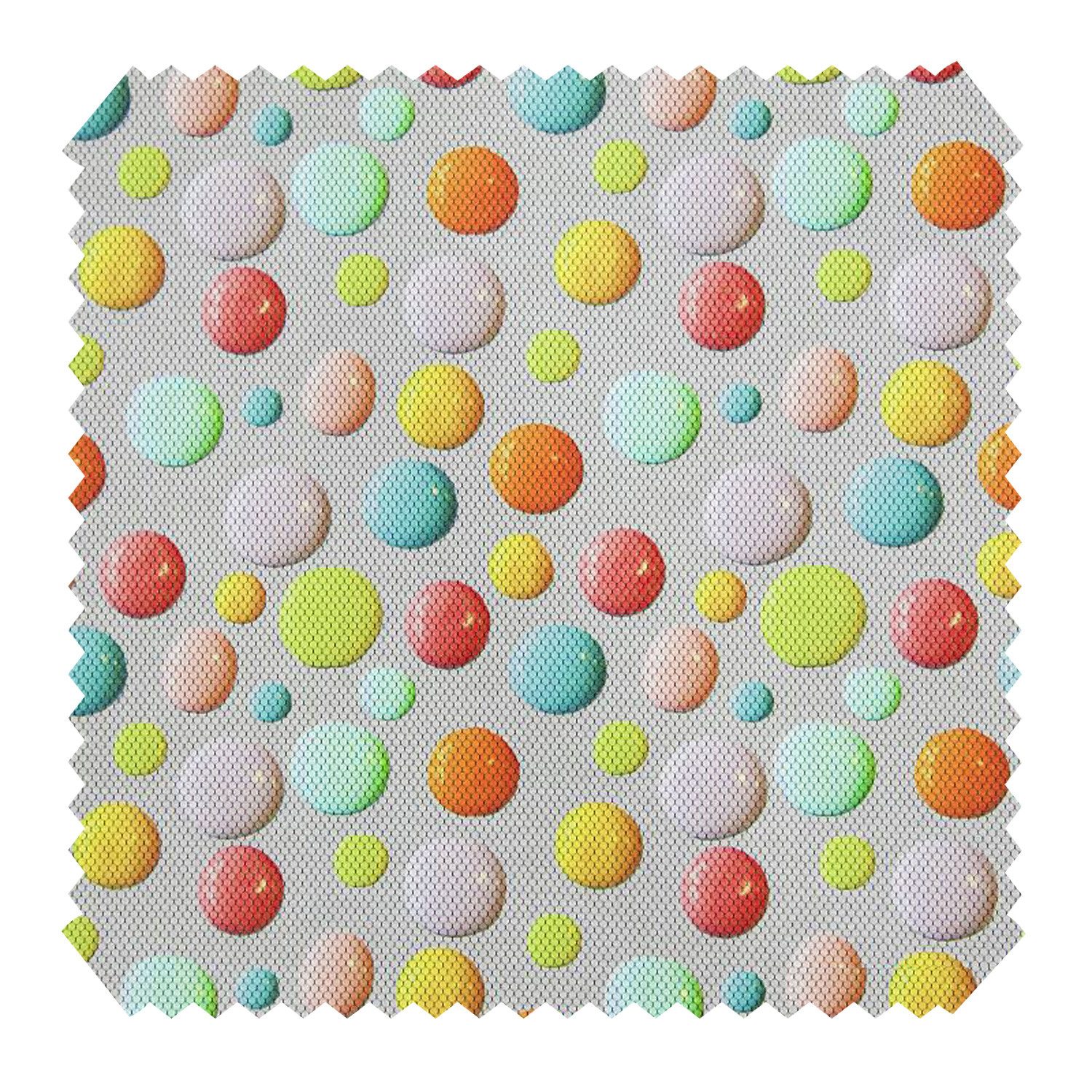 novely® Stoff PÜNKTCHEN Bunter Polsterstoff für Kinder mit Punkten, Wabenstruktur, Robust, Velours, Meterware, 1lfm