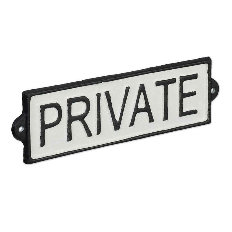 relaxdays Metallschild Privat Schild "Private"