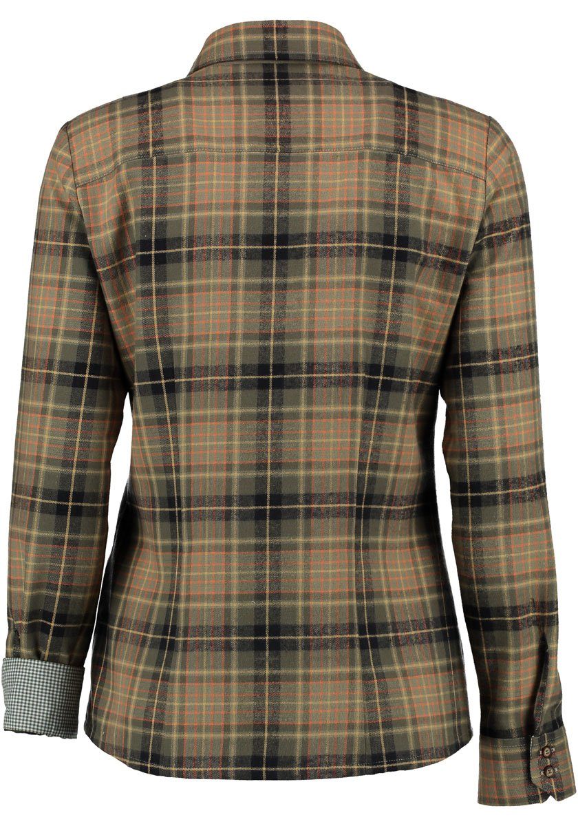 OS Trachten Outdoorbluse Flayon Jagdbluse mit Hirsch-Stickerei auf der Brust