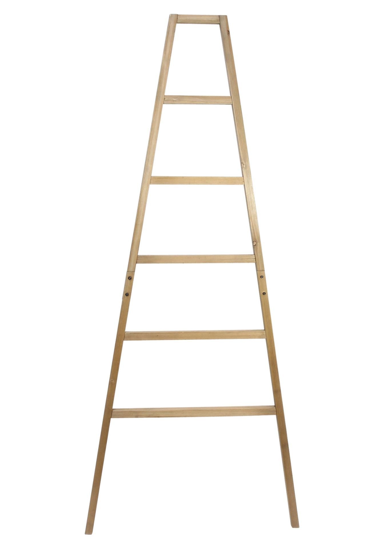 Dekoleidenschaft Dekoleiter "Wood" 190 cm groß, Holz Kleiderleiter 6 Stufen, Handtuchleiter, Holzleiter, Handtuchhalter, Kleiderständer