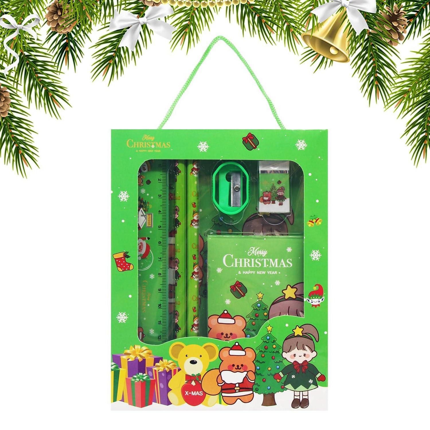 LuxusKollektion Bleistift Schreibwaren Set Kinder 6-tlg. Weihnachts-Design