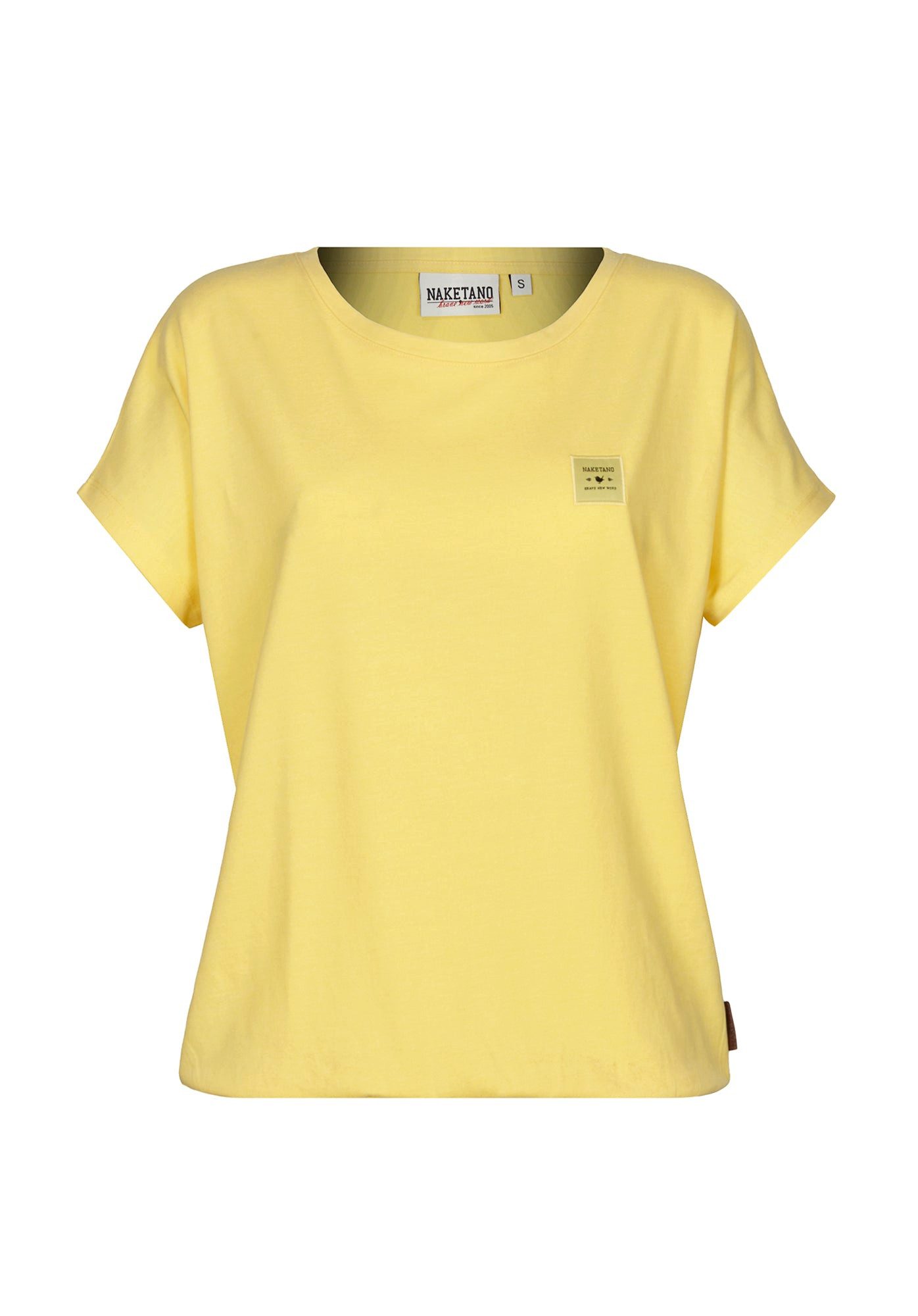naketano T-Shirt Baumwolle Rundhals Kurzarm Streetwear Basic Sommershirt Damen (1-tlg) weich, bequem, casual, vegan, unifarben, gerader Schnitt, Alltag