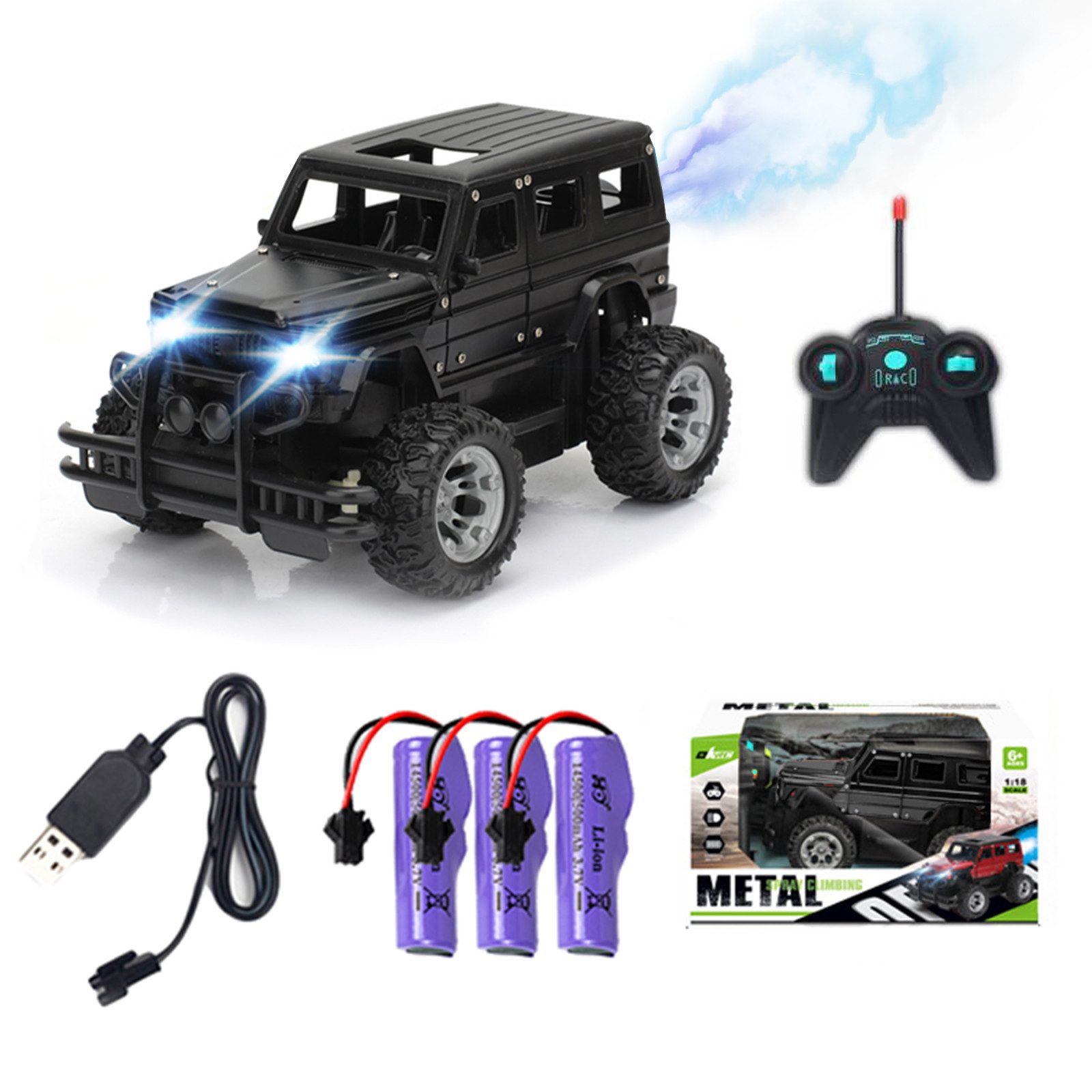 Esun RC-Auto Ferngesteuertes Auto ab 3 5 6 8 jahre, Rc Auto mit Sprühnebel, RC (Set, Komplettset), Auto Spielzeug, Geschenk junge 4 5 6 7 8jahre