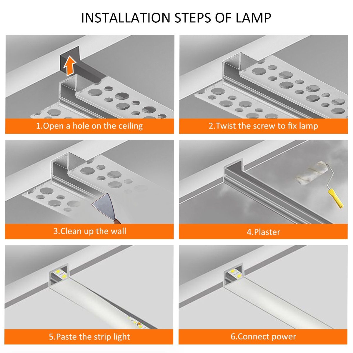 WILGOON LED-Stripe-Profil 2x LED Aluminium Profil 1 Meter Profile Alu Schiene Leiste Leuchte, für Streifen Beleuchtung Kanal Aluprofil Profile