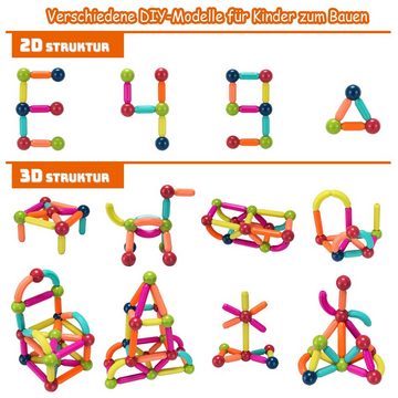 COSTWAY Magnetspielbausteine Magnetspielzeug, (88 St), mit 88 Teile