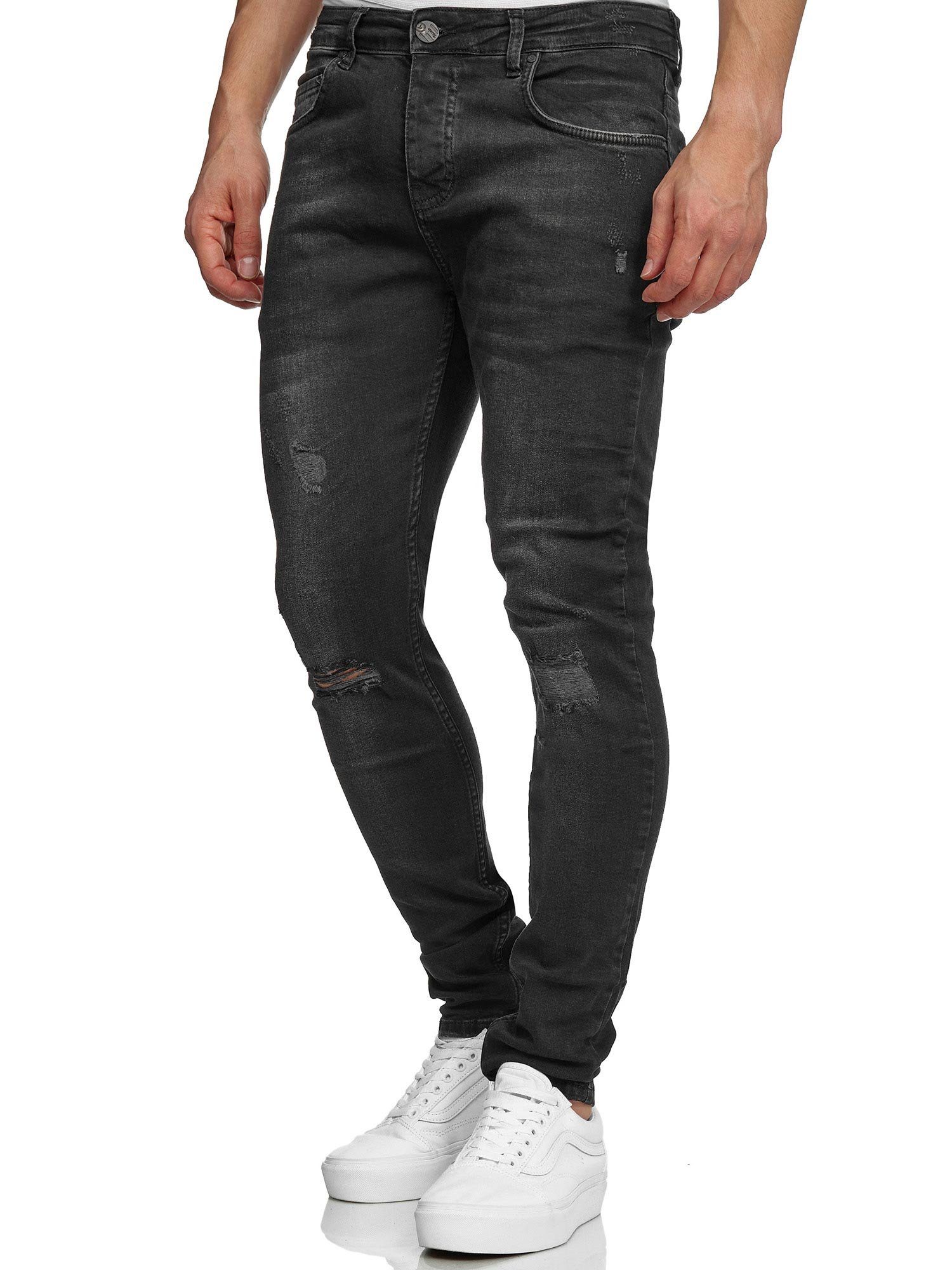 Tazzio Skinny-fit-Jeans 17514 im Destroyed-Look schwarz