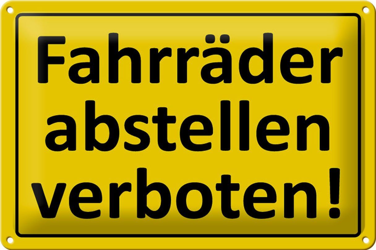 Hebold Metallschild Schild Blech 30x20 cm - Made in Germany - Fahrräder abstellen verboten