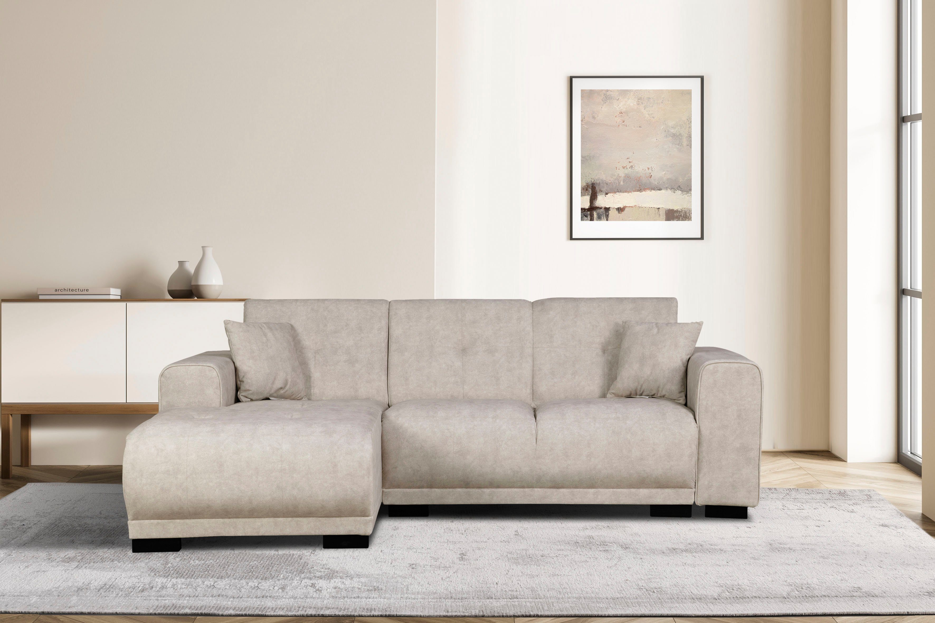 Home affaire Ecksofa "Langeland L-Form", incl. 2 Zierkissen, Recamiere wahl günstig online kaufen