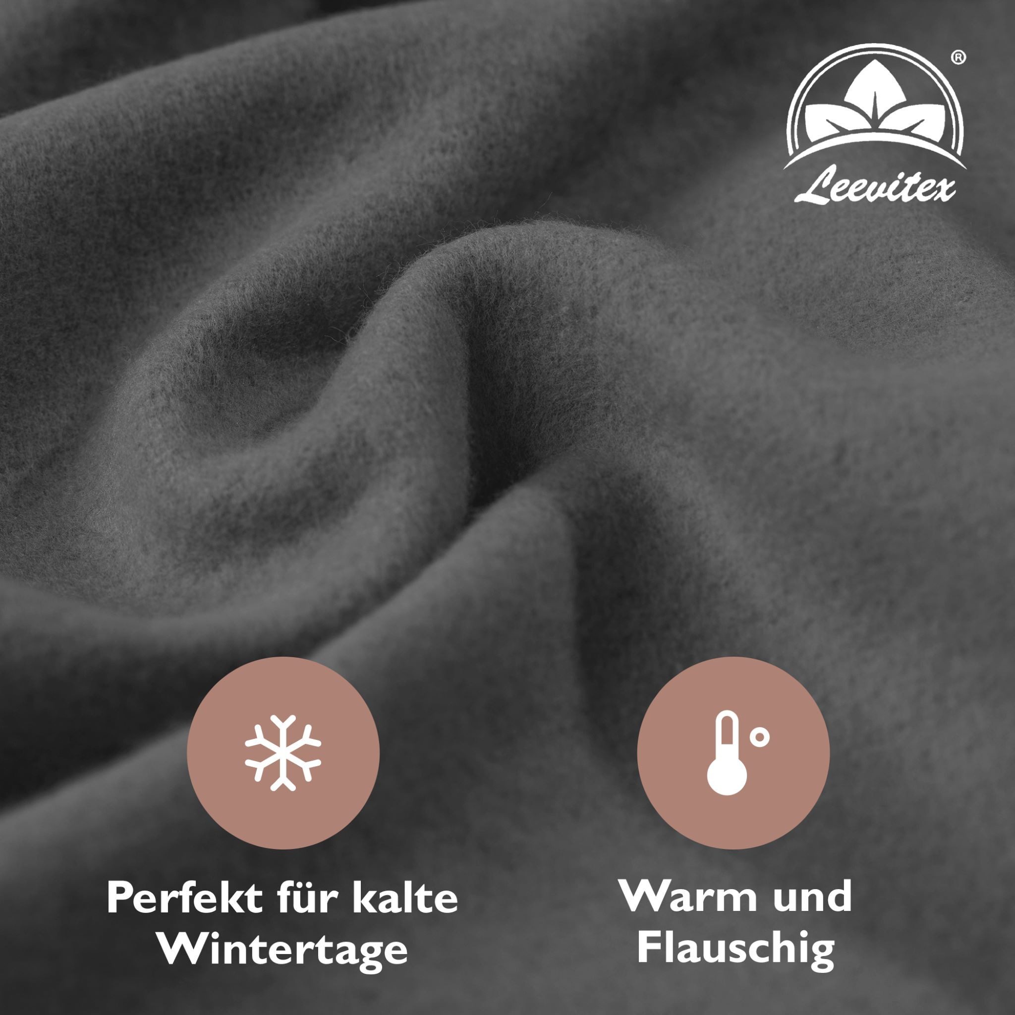 leevitex® Spannbettlaken für kalte Nächte – angenehm weich, passgenau, farbstark & pflegeleicht, Molton, Gummizug: rundum, (1 Stück), verschiedene Größen und Farben, 80% Baumwolle 20% Polyester, 25cm Steg
