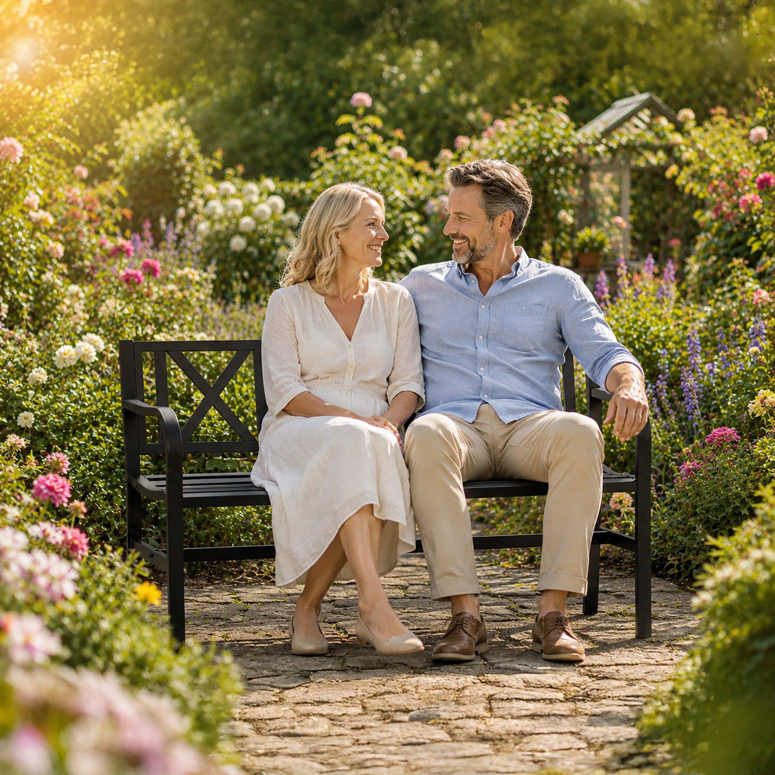 relaxdays Gartenbank aus Metall (1-St) – Bild 5 von 5