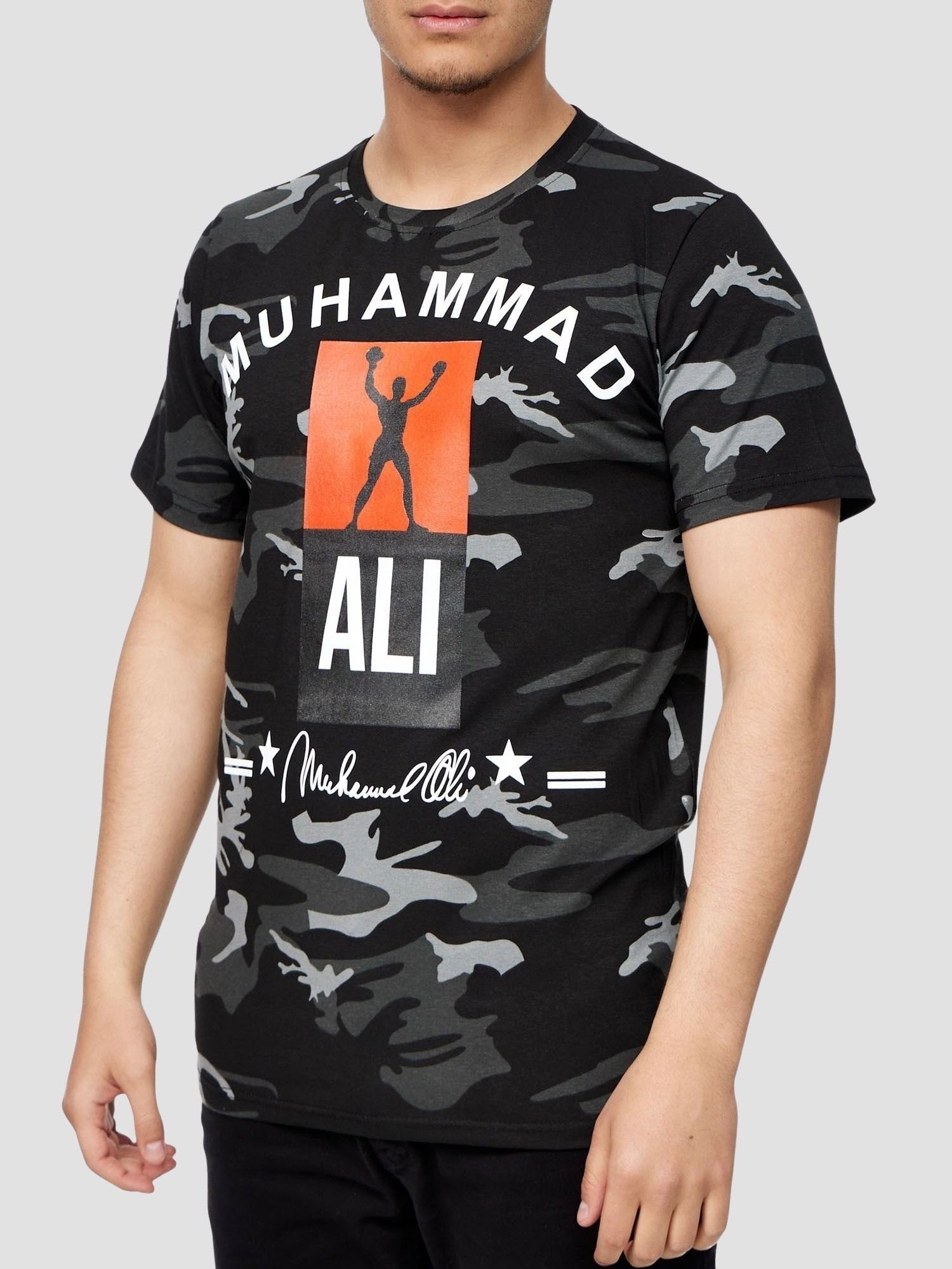 John Kayna T-Shirt John Kayna T-Shirt 3732 (Shirt Polo Kurzarmshirt Tee, 1-tlg) Fitness Freizeit Casual Camo Schwarz