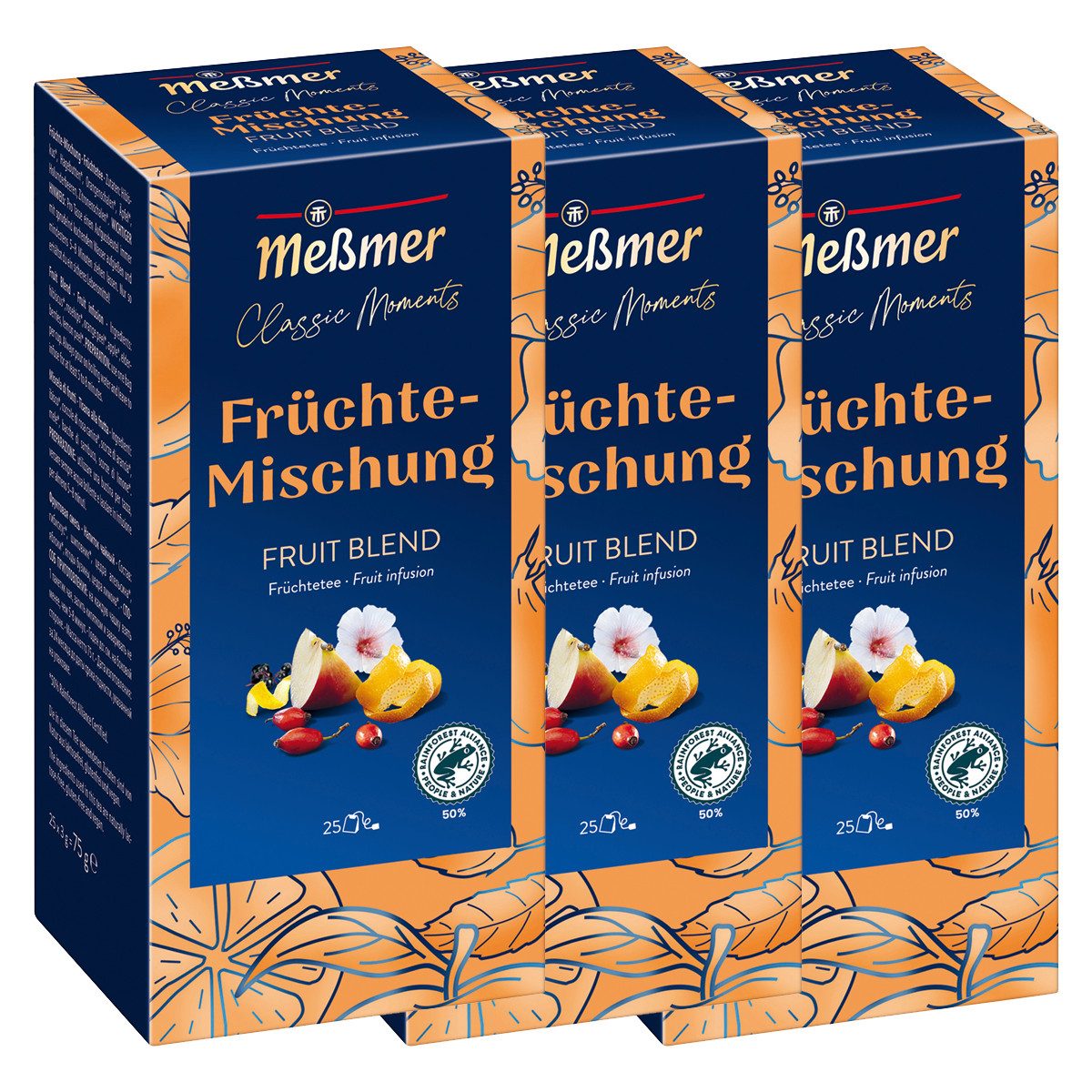 Meßmer Tee, ProfiLine Früchtetee Mischung Früchtetee herzhaft fruchtig 3er Pack