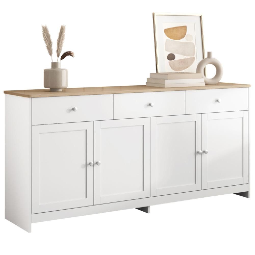 Aiorber Anrichte Aiorber-Sideboard Landhausstil, MDF, 160cm mit Schubladen und Türen (Einzelmöbel), verstellbare Einlegeböden