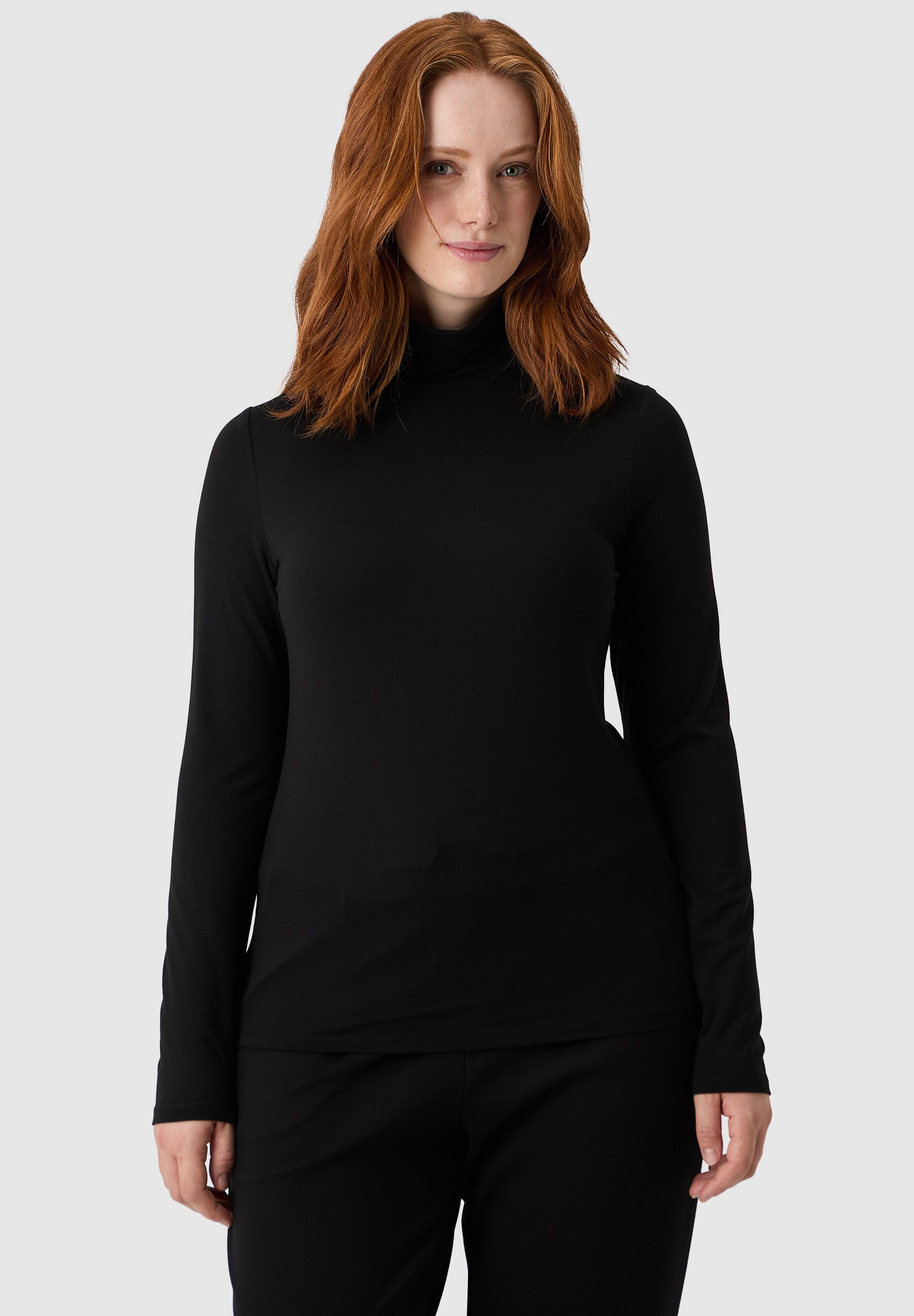 Les Lunes Langarmshirt Yunaa Rollkragen, schlanke Passform, klassisches Design, normale Länge