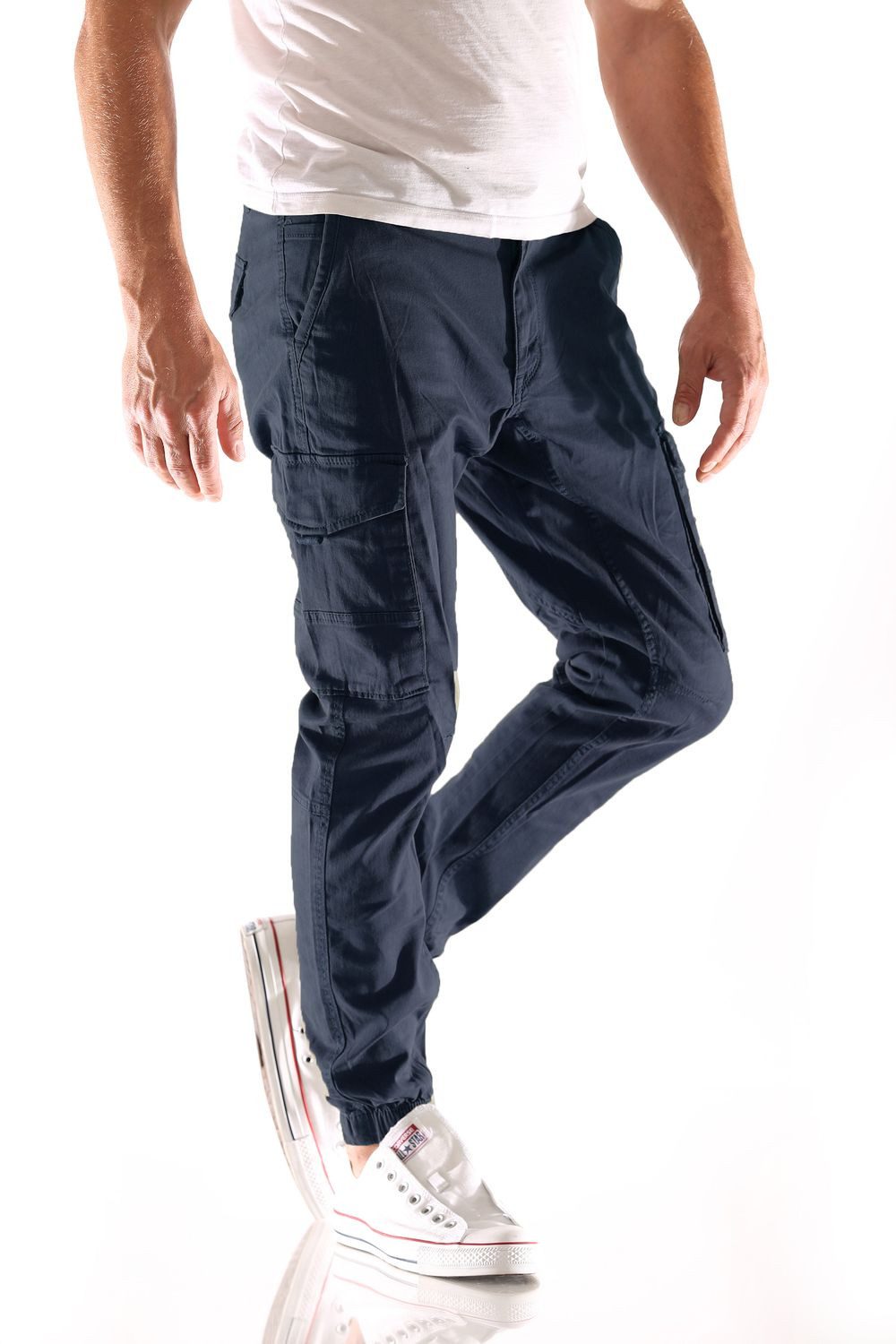 Jack & Jones Cargojeans Jack & Jones Paul Flake Tapered Slim Cargo Herren Jeans Hose – Bild 2 von 3