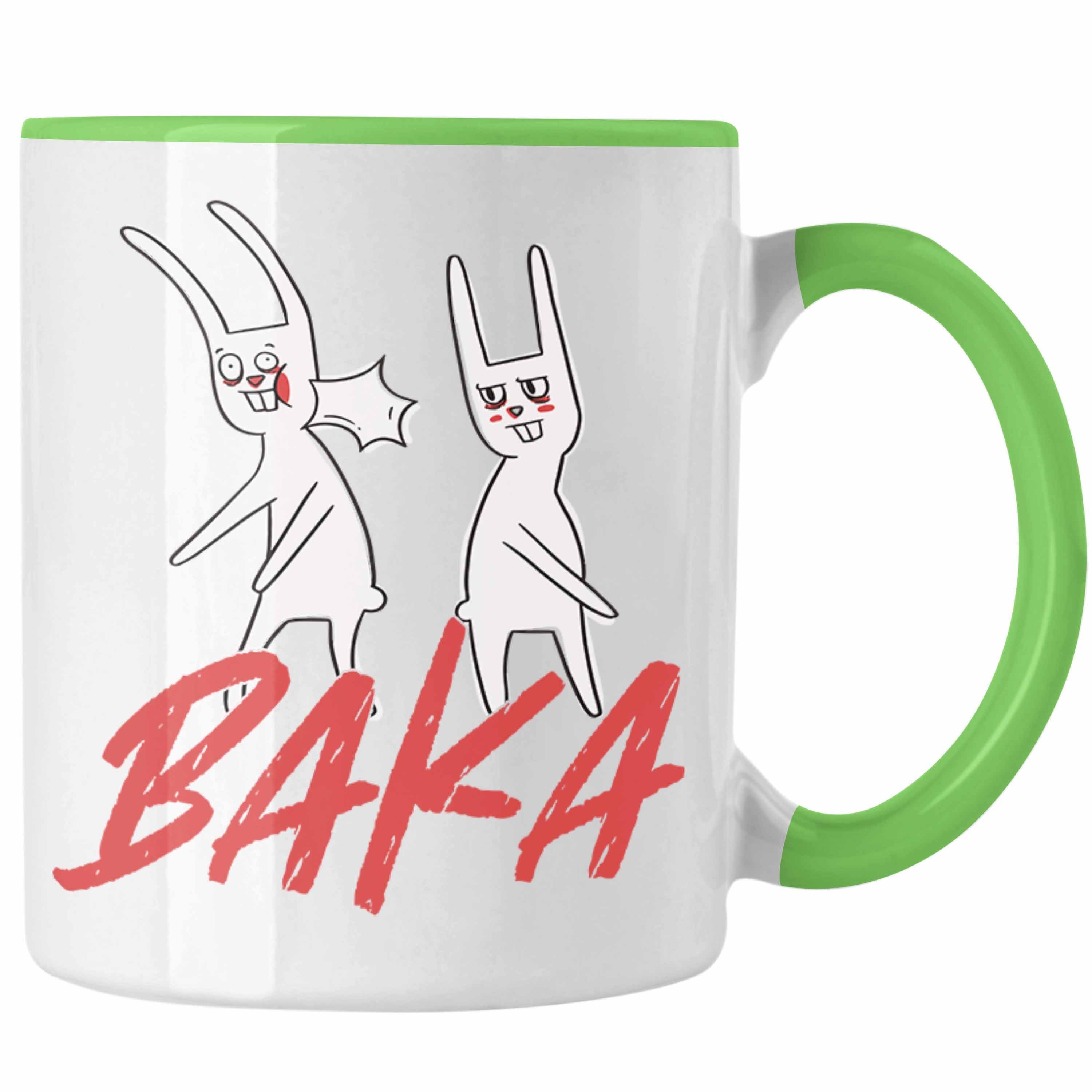 Trendation Tasse Trendation - Kawaii Baka Hase Geschenk Otakus Anime Manga Tasse Geschenkidee Anime-Fans Grün