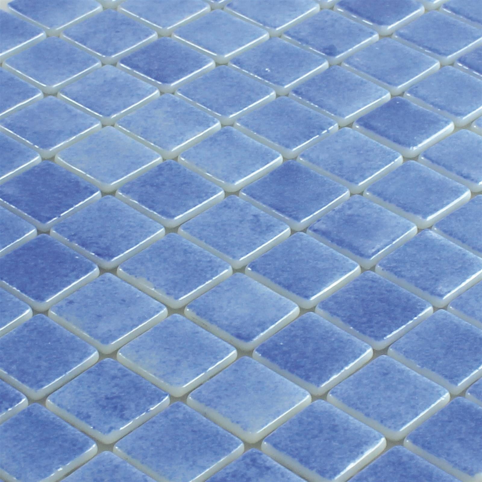 Mosafil Mosaikfliesen Glas Schwimmbad Pool Mosaik Antonio, Glas 31.600x31.600, himmelblau, Rutschfest