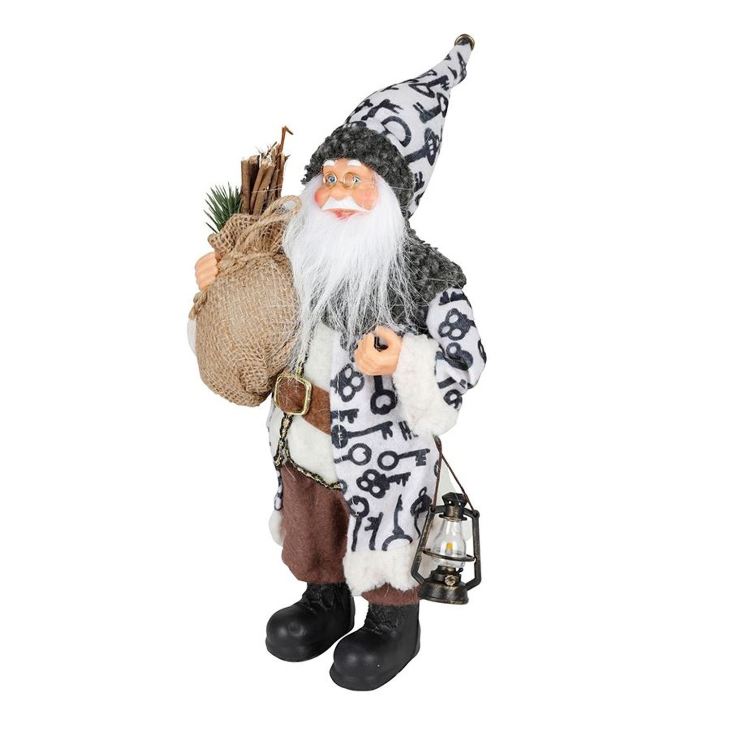 BURI Dekofigur Deko-Weihnachtsmann mit Weihnachtsaccessoires 30cm Weihnacht günstig online kaufen