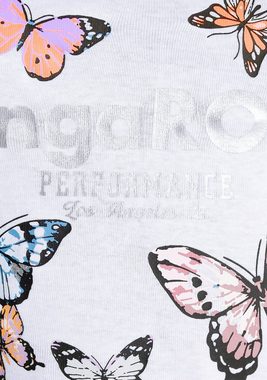 KangaROOS T-Shirt mit filigranem Logodruck & Schmetterlingen