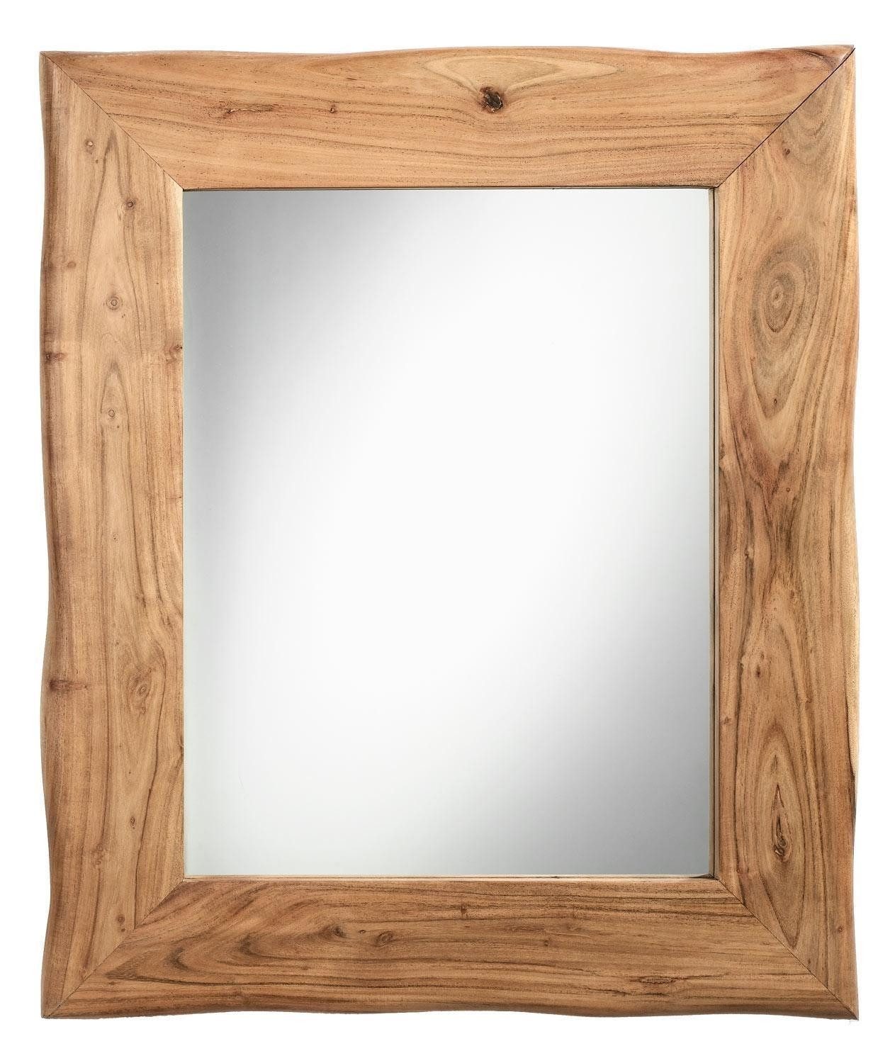 Quadrato Garderobenspiegel EDGE, Braun, Glas, Akazie massiv, B 75 x H 90 x T 3 cm