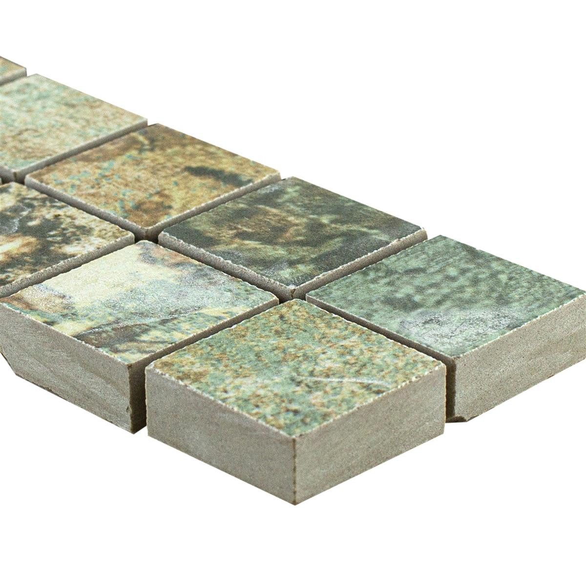 Mosafil Mosaikfliesen Feinsteinzeug Fliesen Bordüre Helena 25x25mm, Feinsteinzeug 29.500x5.200, grün, Wasserfest