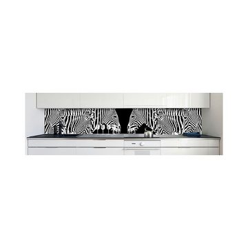 DRUCK-EXPERT Küchenrückwand Küchenrückwand Zebra Look Hart-PVC 0,4 mm selbstklebend