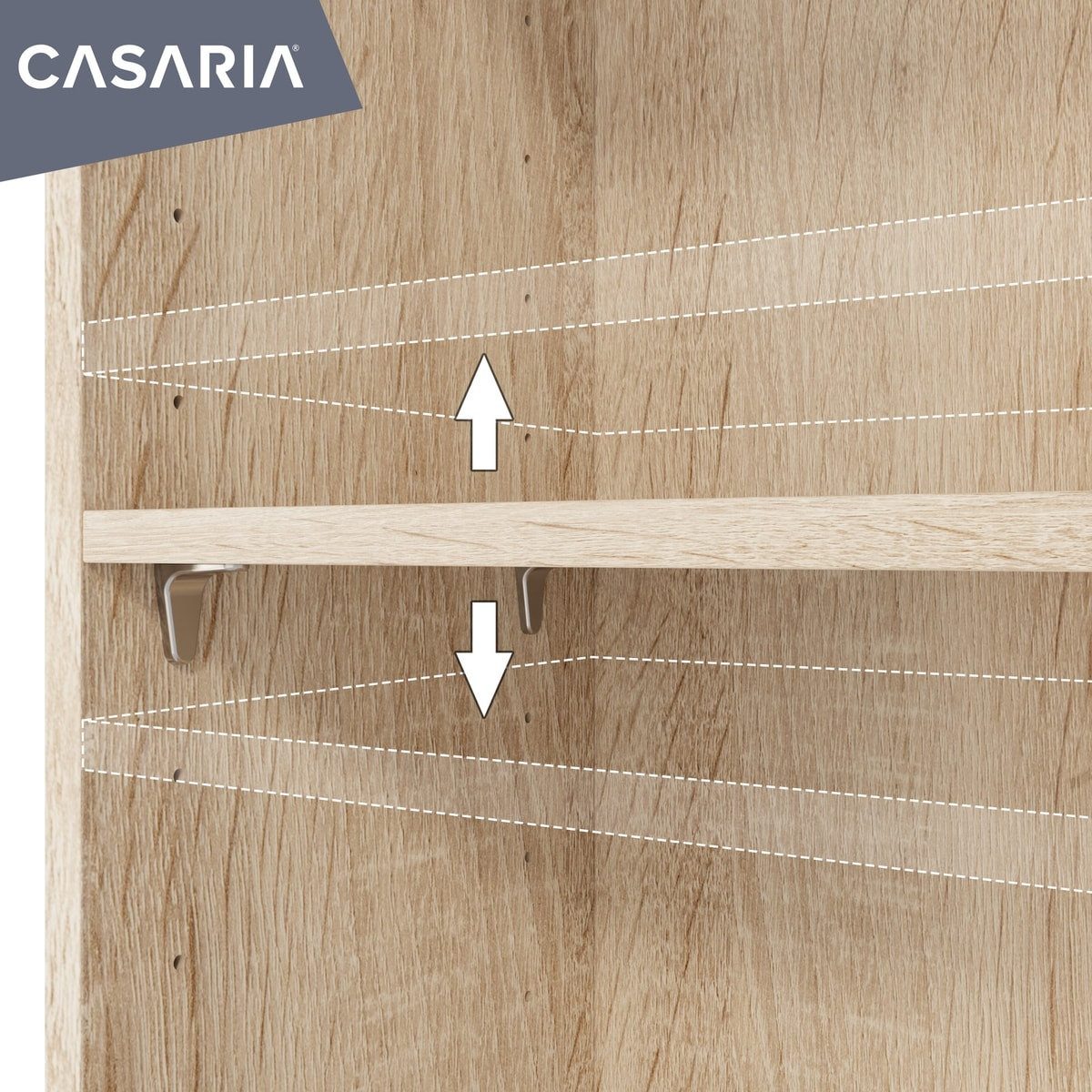 Casaria Bücherregal Vela, Eiche Holz 5 Fächer 190x60x28cm Wand Standregal Büroregal für Ordner
